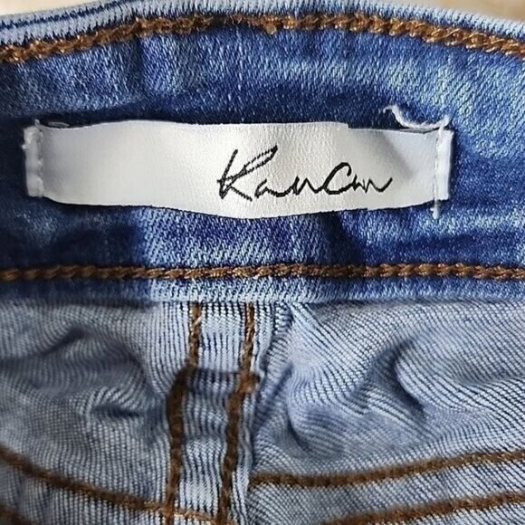 Kancan 9 distressed shorts Jean Mid-rise Cut Off Juniors 9  28 - Picture 3 of 6